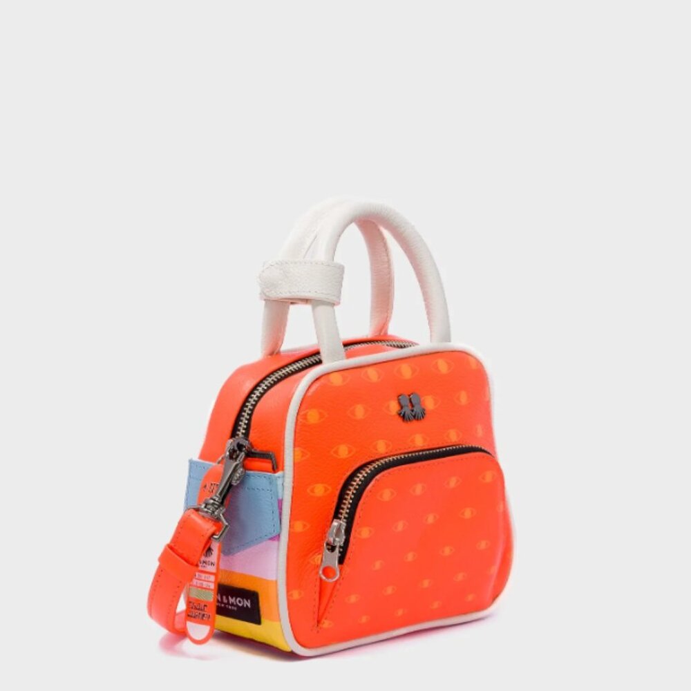COPY - Min & Mon Marino Mini Crossbody Neon Orange Leather Bag